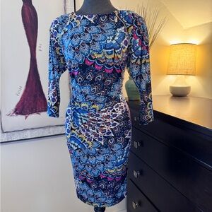 GORGEOUS Joseph Ribkoff Multicolor Long Sleeve Dress style # 152713